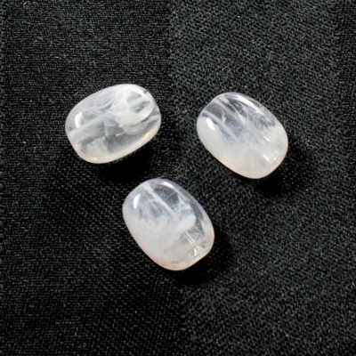 Plastic  Bead - Mixed Color Smooth Flat Keg 13x10MM CRYSTAL QUARTZ