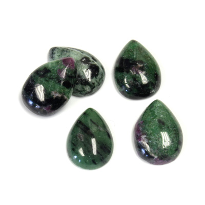 Gemstone Cabochon - Pear 14x10MM ZOISITE RUBY