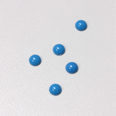 Plastic Flat Back Opaque Cabochon - Round 05MM BRIGHT BLUE