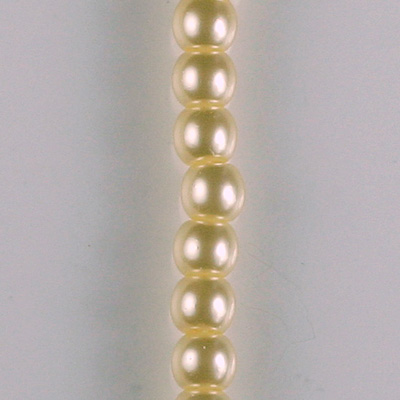 Czech Glass Pearl Large Hole Bead - Round 06MM CREME 70414