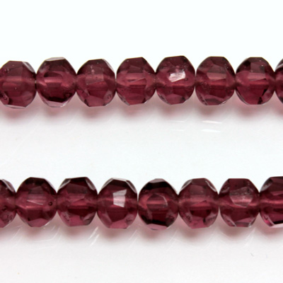 Czech Glass Fire Polished Bead - Rondelle Disc 6x5MM AMETHYST