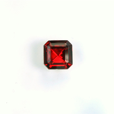 Glass Point Back Foiled Tin Table Cut (TTC) Stone - Square Octagon 08x8MM RUBY