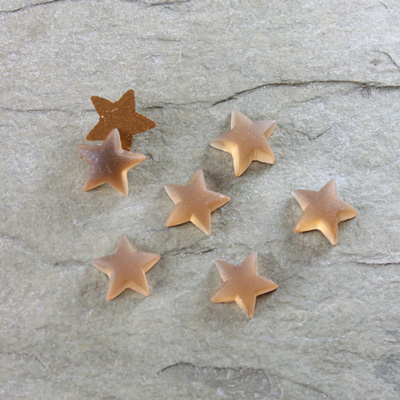 Glass Cabochon - Star 08MM MATTE SMOKE TOPAZ Foiled