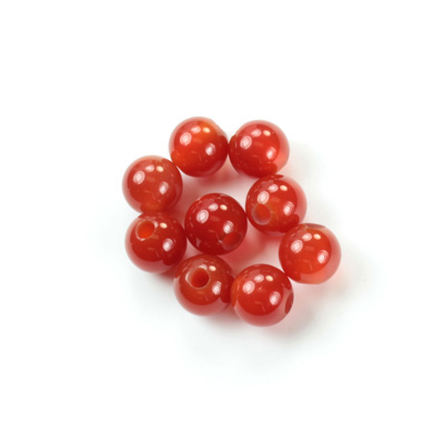 Gemstone Bead - Smooth Round 2.5MM Diameter Hole 08MM CORNELIAN