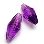 Plastic Bead -  Faceted Elongated Bicone 30x14MM AMETHYST