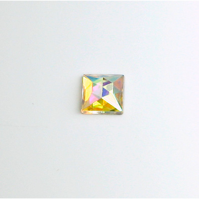 Glass Flat Back Foiled Rauten Rose - Square  08x8MM CRYSTAL AB