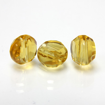 Chinese Cut Crystal Bead - Round Disc Side Drilled 08MM TOPAZ