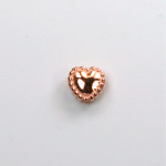 Metalized Plastic Bead - Heart with Beaded Rim 08MM COPPER