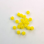 Czech Pressed Glass Large Hole Bead - Round 04MM MOONSTONE YELLOW