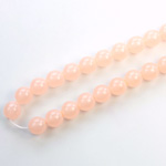 Czech Pressed Glass Bead - Smooth Round 06MM COATED ROSE QUARTZ