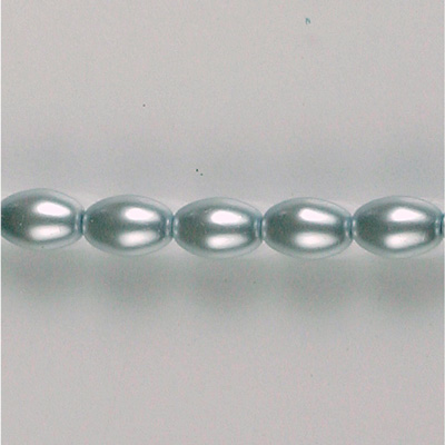 Czech Glass Pearl Bead - Oval 06x4MM LT BLUE 70462