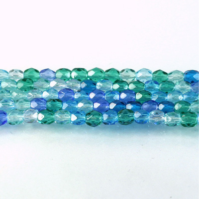 Czech Glass Fire Polish Bead - Round 04MM SEA MIX