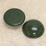 Glass Medium Dome Opaque Cabochon - Round 21MM FOREST GREEN