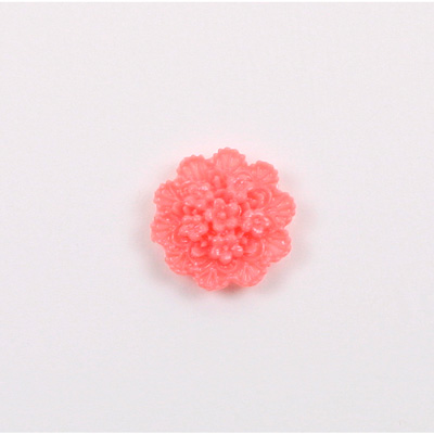 Plastic Carved Flower - Cluster 15MM CORAL