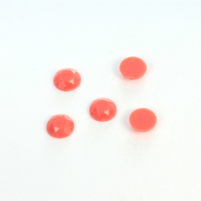 Plastic Flat Back Rose Cut Rhinestone - Round 07MM CORAL