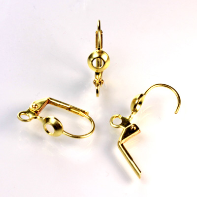 Brass Earwire with Cup Setting 16MM Leverback with a 05MM cup 02MM Opening and Open Loop