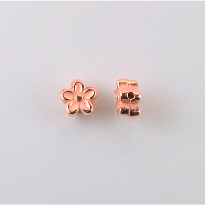 Metalized Plastic Bead - 5-Petal Flower 08MM COPPER