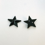 Plastic Flat Back Faceted 2-Hole Opaque Sew-On Stone - Star 16MM JET