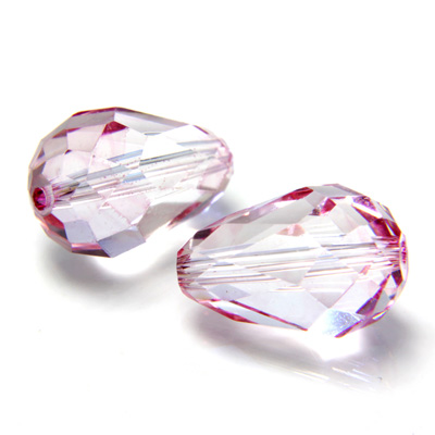 Preciosa Crystal Bead - Pear 13.5x9MM LT PINK