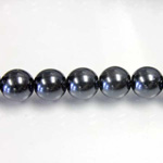 Czech Glass Pearl Bead - Round 08MM CHARCOAL GREY