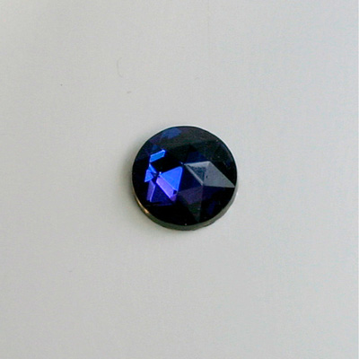 Glass Flat Back Foiled Rauten Rose - Round 11MM BERMUDA BLUE