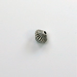 Metalized Plastic Bead - Ribbed Bicone 07x6MM ANT SILVER