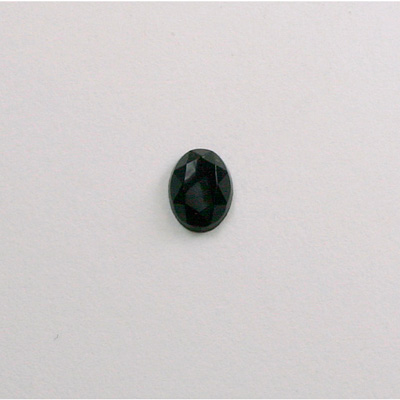 Glass Flat Back Rose Cut Faceted Opaque Stone - Oval 08x6MM JET