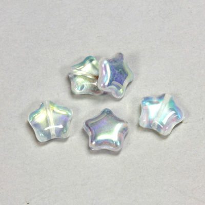 Czech Pressed Glass Bead - Star 12MM CRYSTAL AB