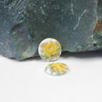 Japanese Glass Porcelain Decal Painting - Rose Round 10MM YELLOW ON CHALKWHITE