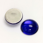 Plastic Flat Back Foiled Cabochon - Round 18MM SAPPHIRE