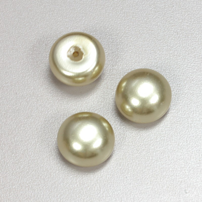 Glass High Dome Cabochon Pearl Dipped - Round 16MM LT OLIVE