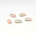 Czech Pressed Glass Bead - Smooth Oval 09x4MM 2-TONE ROSE-PERIDOT