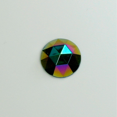 Glass Flat Back Rauten Rose - Round 13MM IRIS GREEN