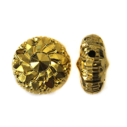 German Plastic Bead - Fancy Engraved 14MM GOLD