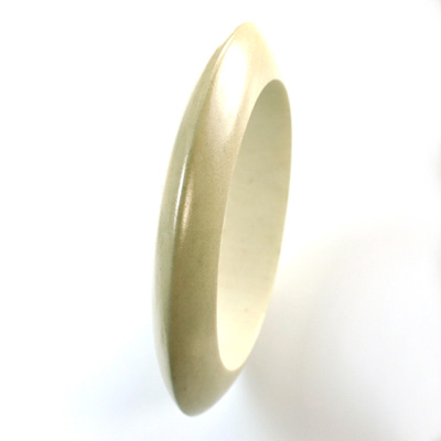 Wood Bangle - Smooth 7/8 inch Fancy Domed Lacquered Natural Wood Finish