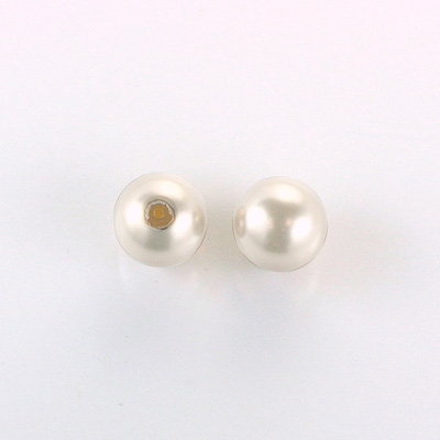 Czech Glass Pearl 1-Hole Ball - 12MM WHITE 70401