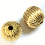 Brass Corrugated Bead - Round 18MM RAW