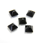 Gemstone Cabochon - Square Pyramid Top 06x6MM BLACK ONYX
