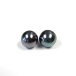 Czech Glass Pearl 1-Hole Ball - 12MM BLACK TAHITI 89031