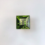 Glass Point Back Foiled Tin Table Cut (TTC) Stone - Square 10x10MM OLIVINE