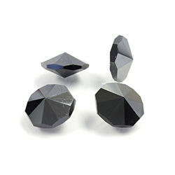 Preciosa Crystal Point Back Fancy Stone - Fire Ice Octagon 12MM HEMATITE