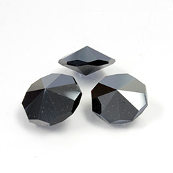 Preciosa Crystal Point Back Fancy Stone - Fire Ice Octagon 14MM HEMATITE