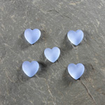 Glass Cabochon - Heart 08MM MATTE LT SAPPHIRE Foiled