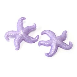German Plastic Starfish Pendant - 30x25MM PEARLESCENT AMETHYST