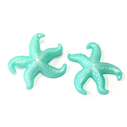 German Plastic Starfish Pendant - 30x25MM PEARLESCENT GREEN