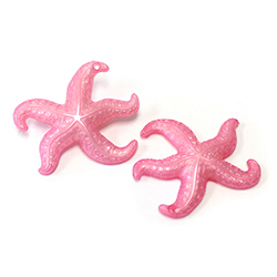 German Plastic Starfish Pendant - 30x25MM PEARLESCENT PINK