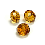 Chinese Cut Crystal Bead - Rondelle 06x8MM BROWN