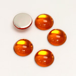 Plastic Flat Back Foiled Cabochon - Round 11MM TOPAZ