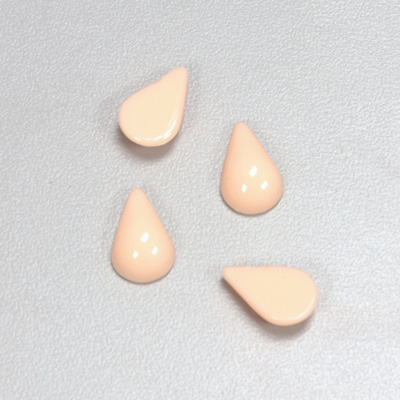 Plastic Flat Back Opaque Cabochon - Pear 13x8.5mm ANGEL SKIN CORAL