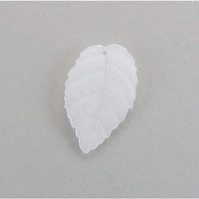 Plastic Leaf with Hole 28x17MM MATTE CRYSTAL